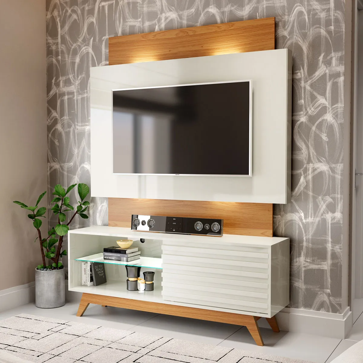 Painel com Rack LED 1,40m