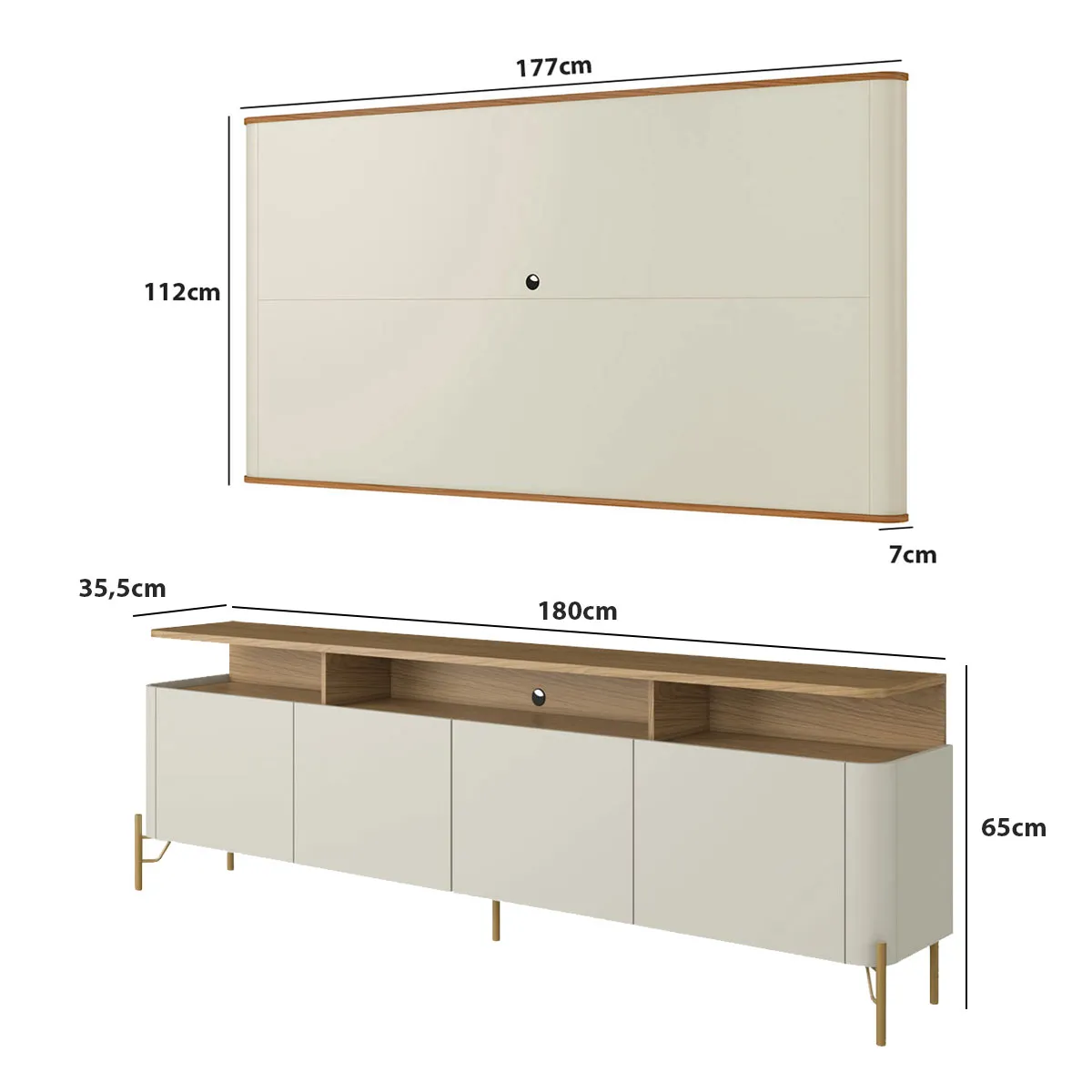 Medidas do Rack com Painel 180cm