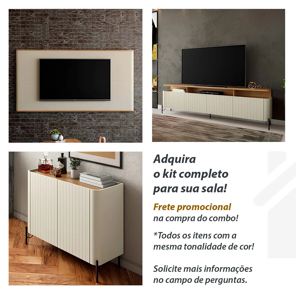 Rack com Painel 180cm em ambiente decorado